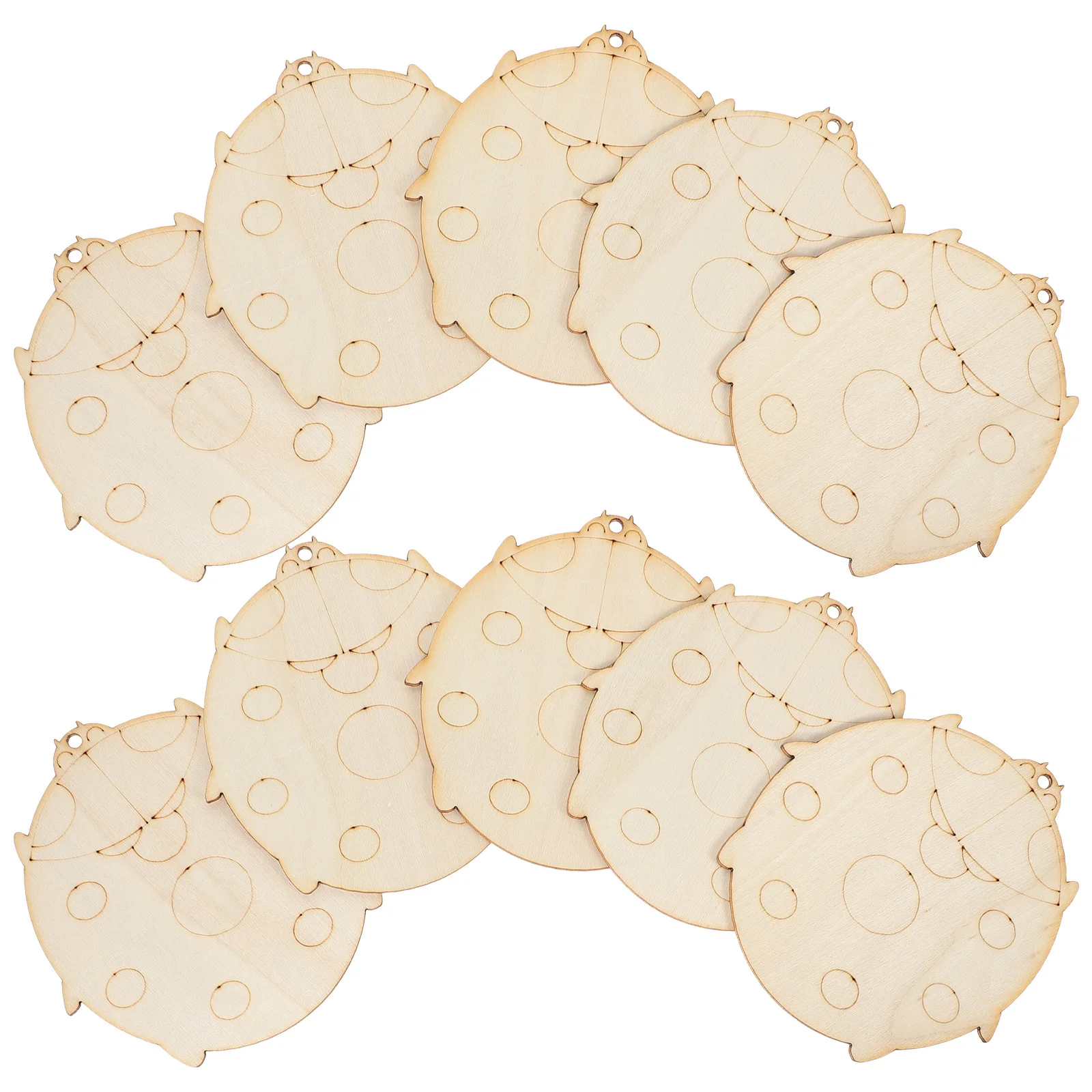 

10Pcs Blank Wooden Ladybird Shapes for Crafts Unfinished Wood Chips DIY Creative Handicrafts Gift Idea Ladybird for Crafts