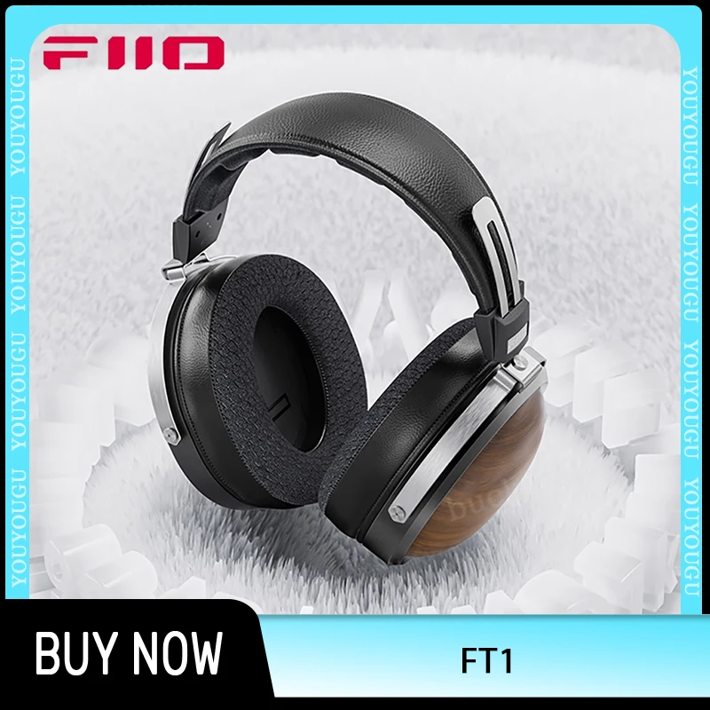 FiiO FT1 HIFI Wired Headphones Walnut Wood CCAW 60mm Dynamic Earphones Nanowood Fiber Composite Diaphragm Custom Esport Headset