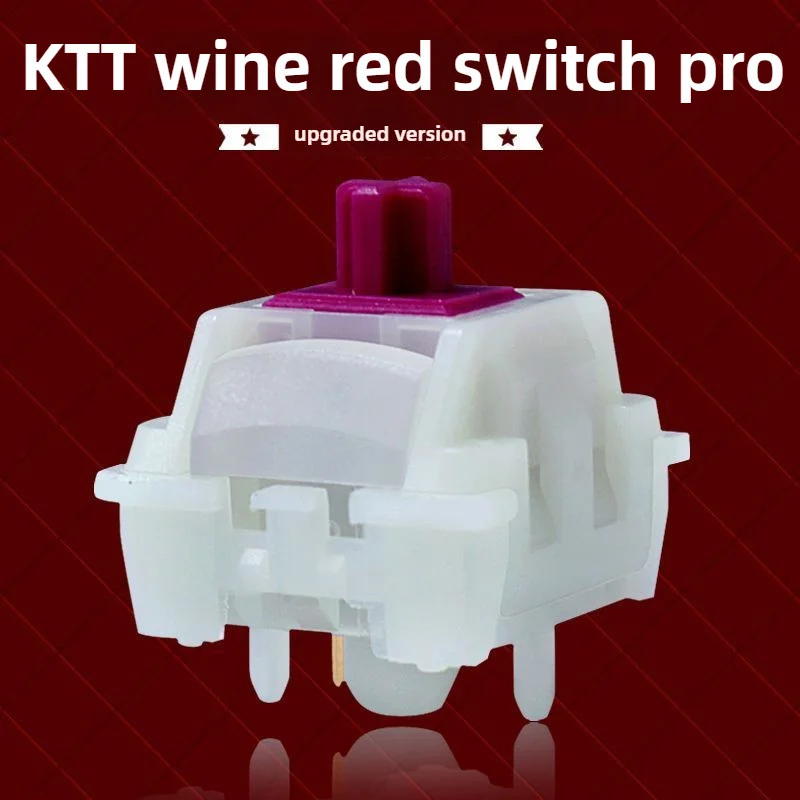 

KTT Wine Red Pro Switch 43 г Модернизированный линейный 5-контактный световод на заказ с возможностью горячей замены предварительно замены HIFI для механической клавиатуры