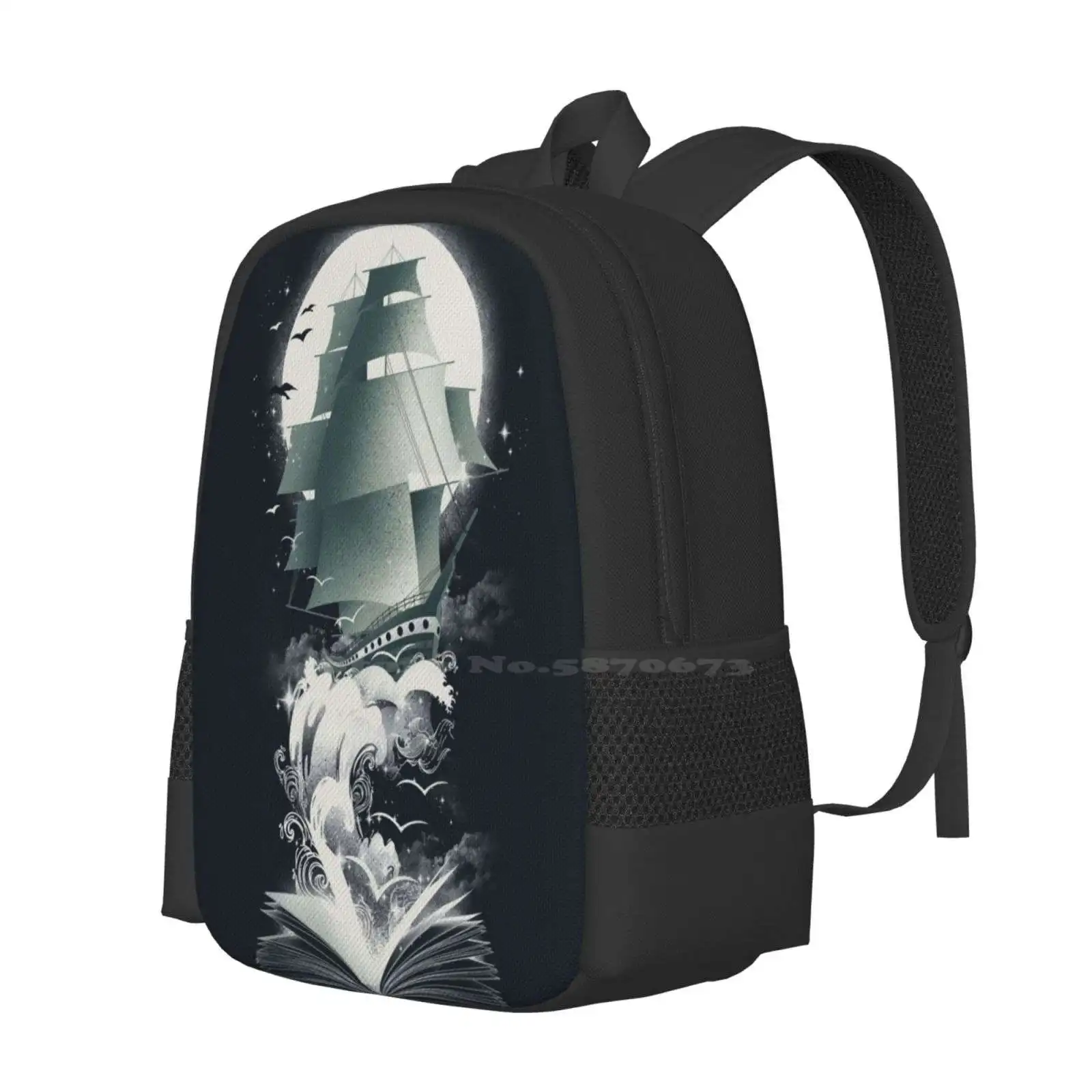 Book Of Adventures Pattern Design Laptop Travel School Bags Adventures Books Bookworm Travel Ocean Sailing Boat Ship Pirates