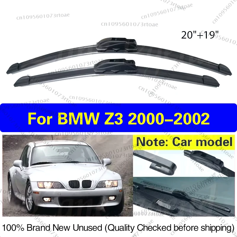 

Car Front Windshield Wipers For BMW Z3 2000 2001 2002 Wiper Blade Rubber Car Windscreen Accessories U J Hook 20"+19"