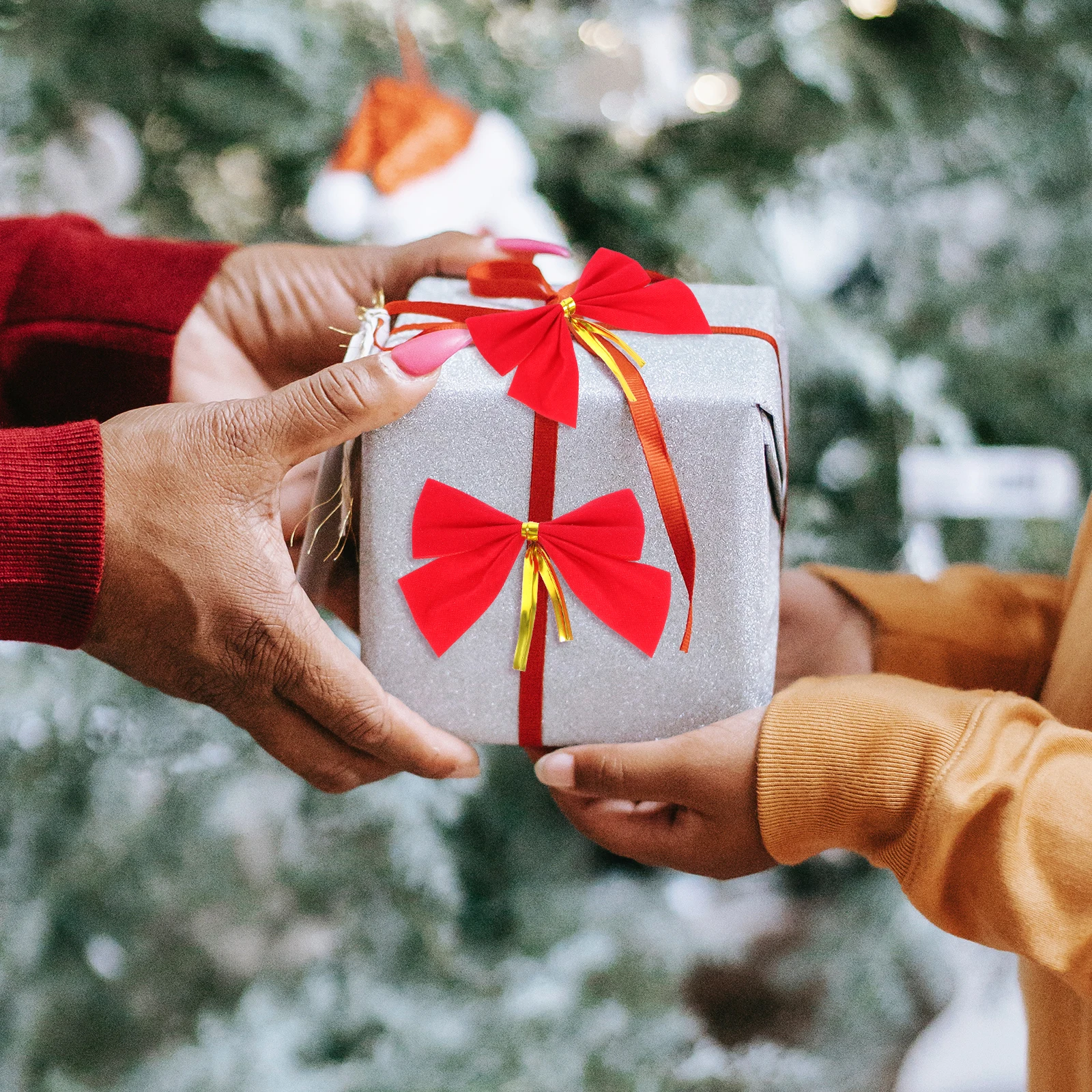 

10 Pcs Bowknots 5cm White Bowknots naments Ribbon Decor Ribbon Decorative naments Craft Accessories Tree Festival DIY