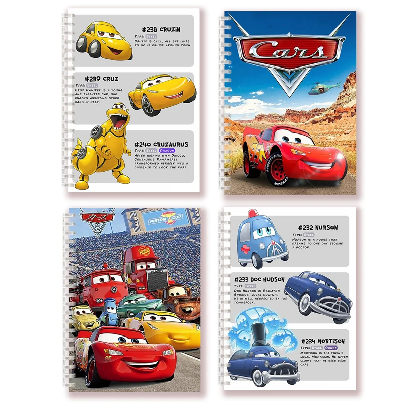 

A5 Spiral Notebook Cars Disney Pixar Cars 2 3 Toy Characters Luigi Mouth Lightning McQueen Mater Sheriff Car Vehicles Note Book