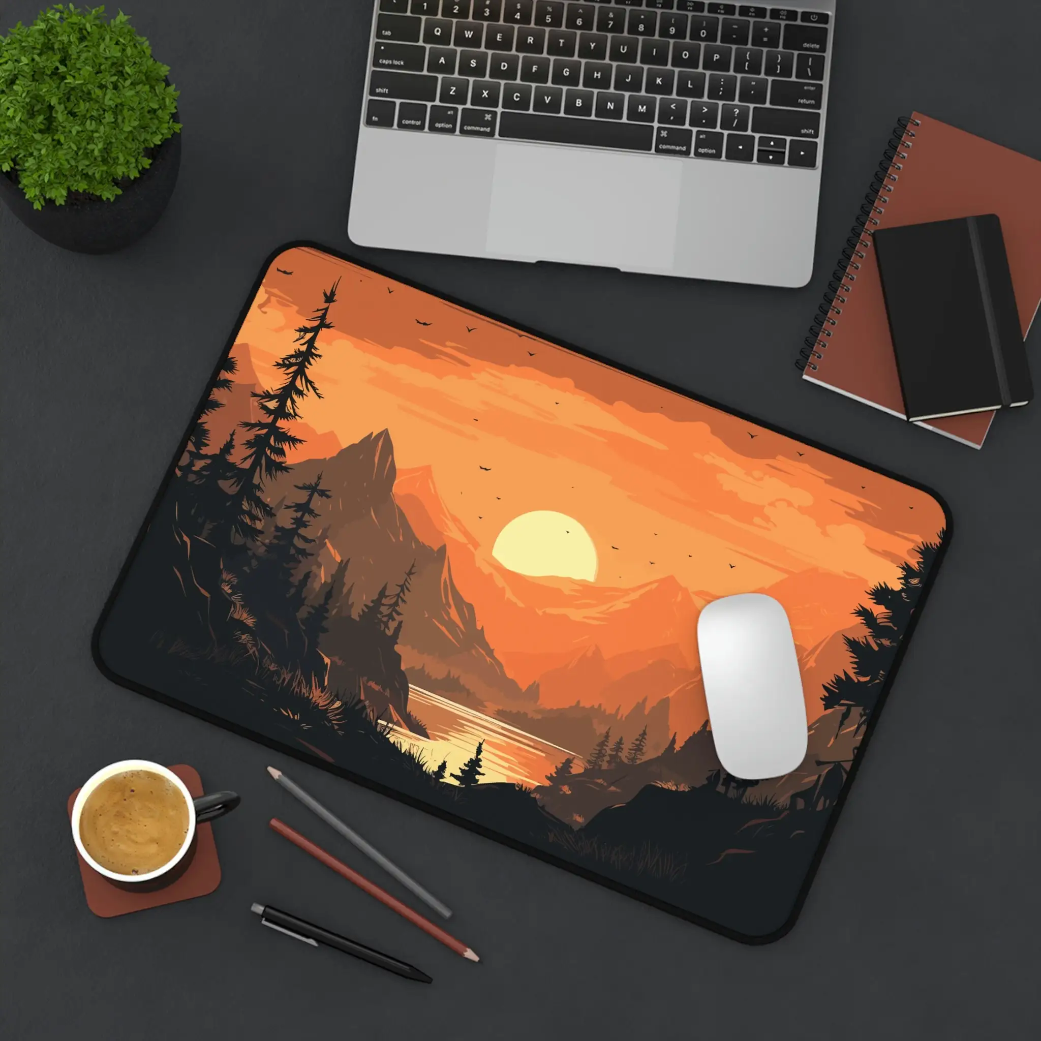 Sunset Sky Pattern Table Pad, Natural Landscape XXL Mouse Pad, Non-Slip Waterproof Gaming Mouse Pad, Suitable for Work and Play