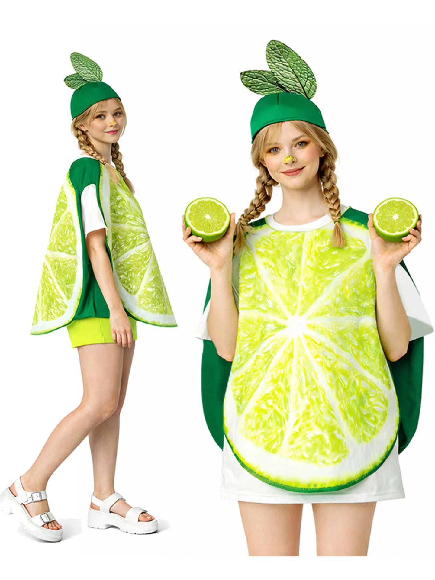 Halloween Green Lemon Red  Costume Adult Food Funny Party Banana Orange Grape Tomato Red Grape Costume Ladies Fashion view 2