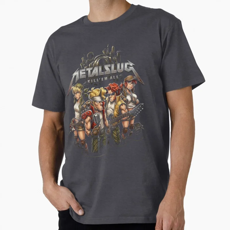 0129 Metal Slug Heavy Machine Gun Arcade Gift T shirt Full Army Shooting War Game Graphic clothes All size Tops cartoon Tee