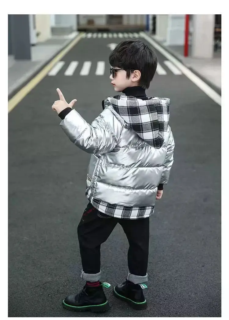 

Winter Boys Down Jacket Long Sleeve Thicken Warm Baby Boys Parkas Zipper Waterproof Toddler Boy Outerwear