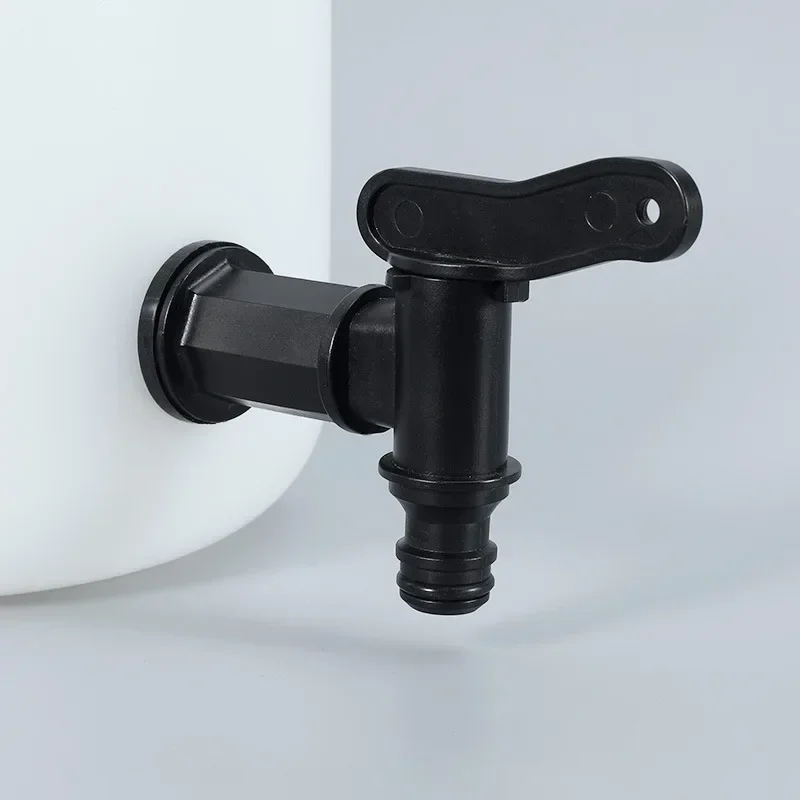 

3/4 ''кран IBC, тоннистый ствол, клапан S60*6, центральная крышка для переноса, поворот 6 минут, 3/4 дюйма, 1 дюйм, черный кран для соски, садовые аксессуары