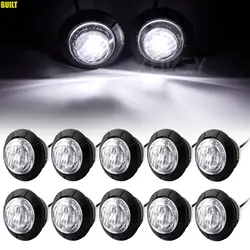 10x 12V 24V White Side Mini Round 3/4