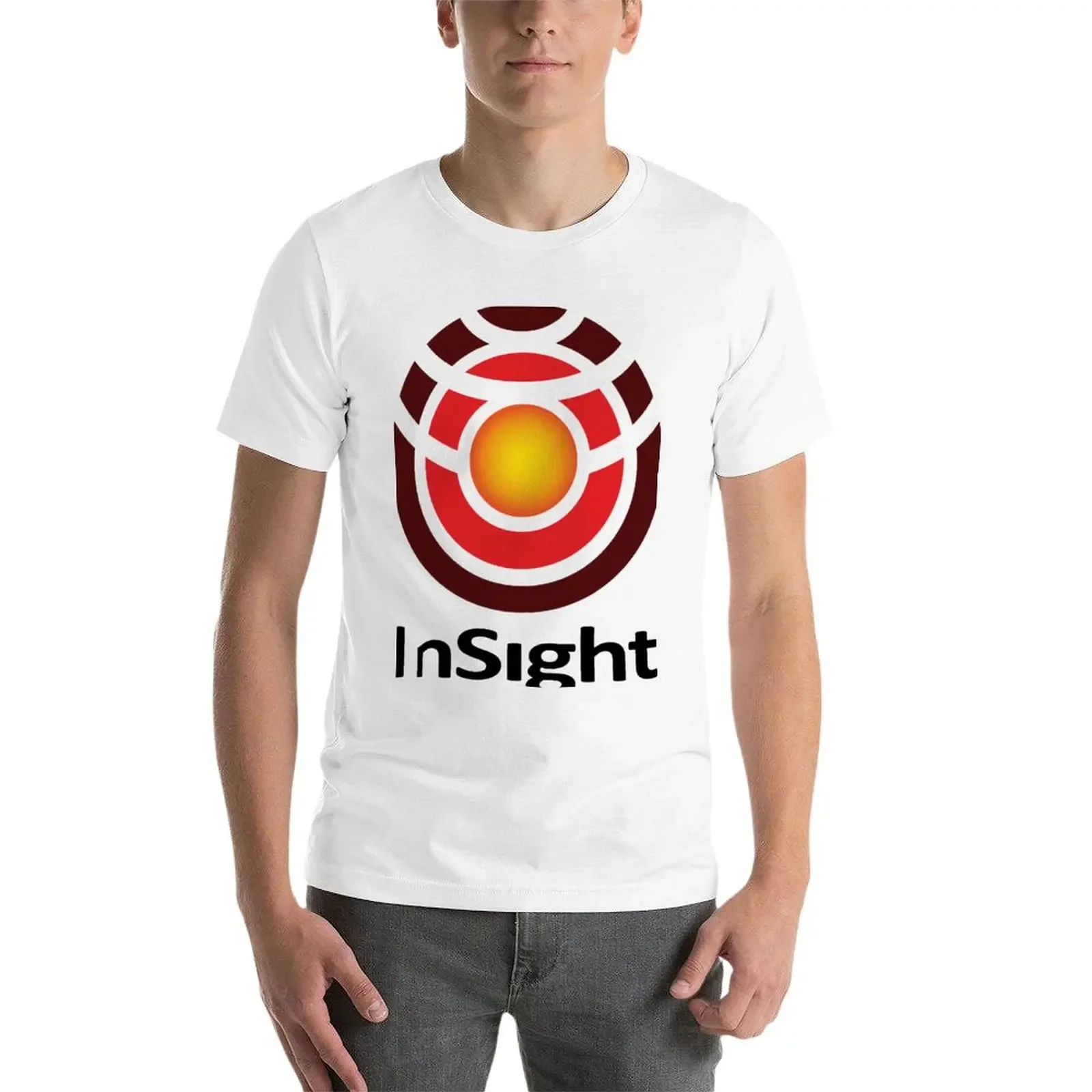 Camiseta de logotipo do programa InSight, roupas estéticas top de algodão para meninos, camisetas masculinas com estampa animal, verão