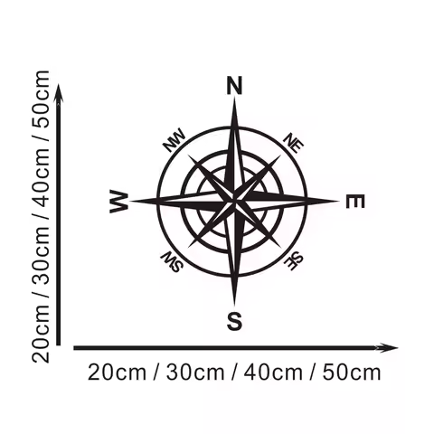 Compass Rose Vinyl Decals &ndash; Nautical Camper Van Stickers for RV, Caravan &amp; Motorhome, Ideal for Adventure-Ready Styling