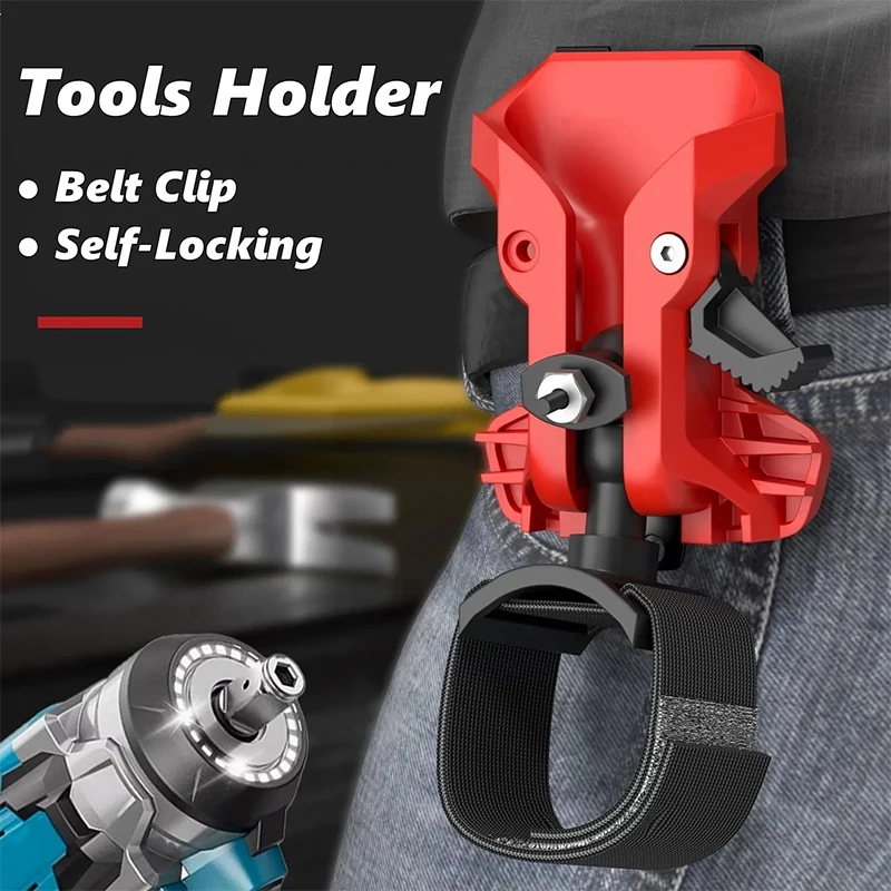 1Pcs Quick Release High-Hardness Quick-Hook Tool Organizer for Portable Tools Portable Self Locking Drill Holder with Belt Clip
