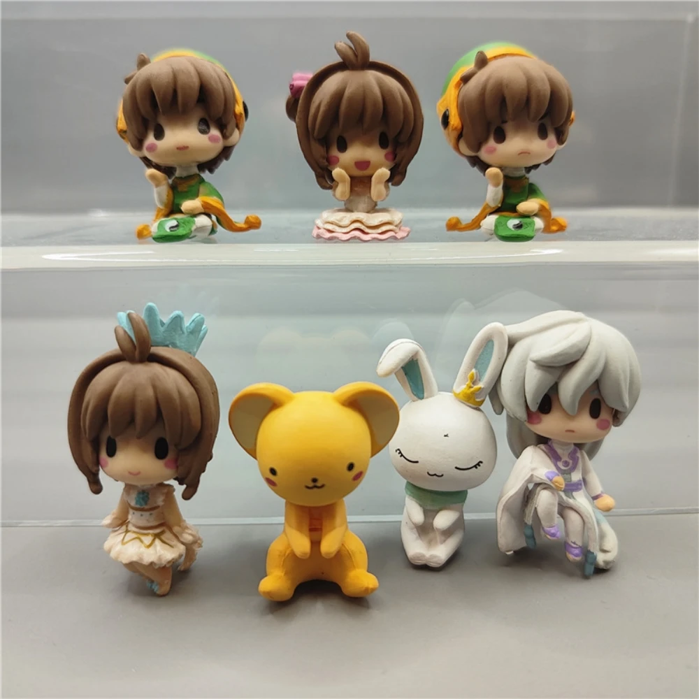 7Pcs/set Card Captor Sakura Kinomoto Sakura Li Syaoran Cerberus Tomoyo Daidouji PVC Collection Figurine Toys Model Dolls