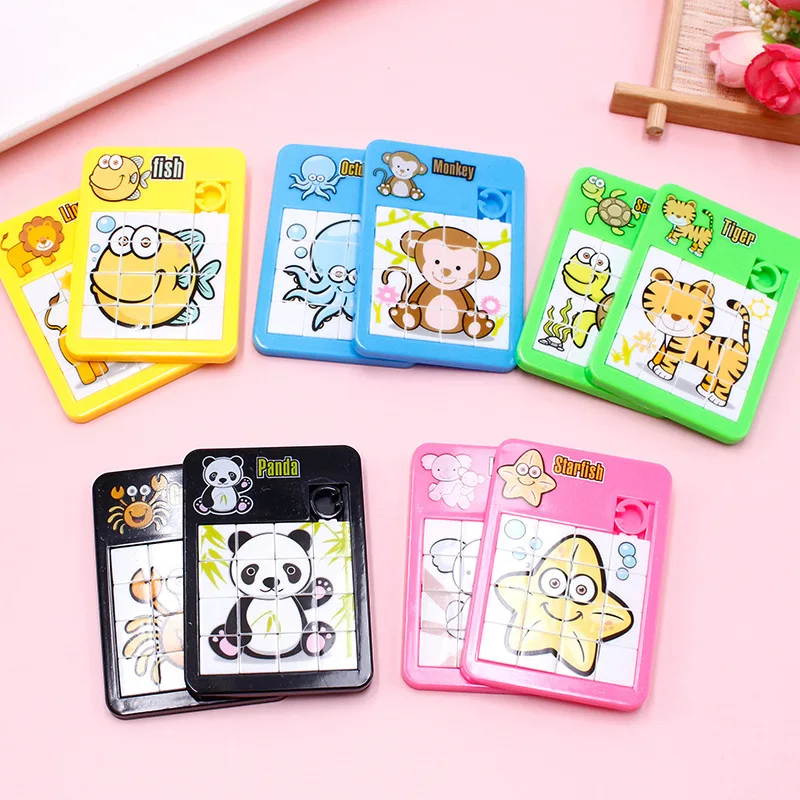 ตัวต่อเลื่อนรูปสัตว์ 6 ชิ้น - ของเล่นเสริมพัฒนาการด้านตรรกะสำหรับเด็กเล็ก ของขวัญสำหรับโรงเรียนอนุบาล