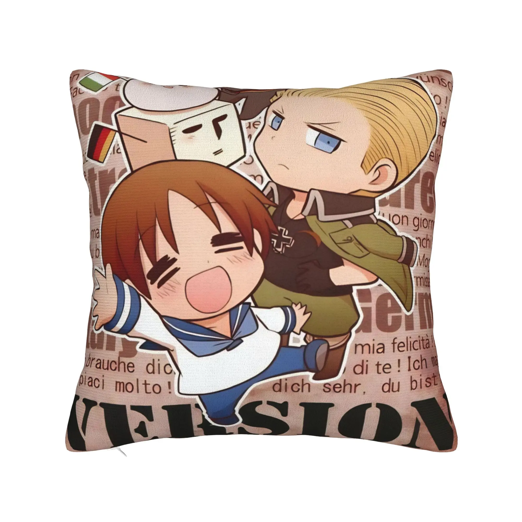 Hetalias Axis Powers Pillowcase Accessories Printed Cushion Cover Decor  Throw Pillow Case Cover Chair Multiple Sizes