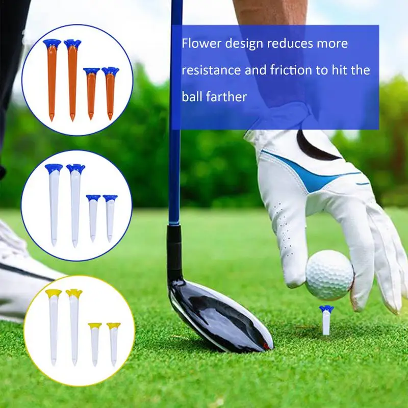 Flight Path Golf Tees 10PCS Thicker Long Golf Simulator Tees Stable On Golf Mats Golf Mat Tees For Winter Turf Home Indoor