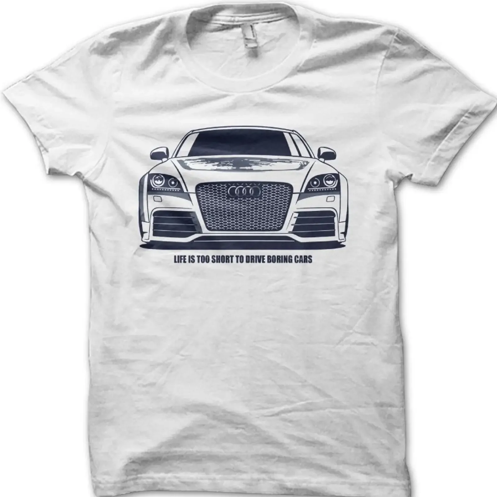 Quatro Life Is Too Short To Have Boring Cars Vintage Classic Car T Shirt 06173 vintage Washed Versatile Unisex designer clothes