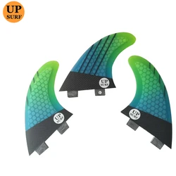 Sup board fin doppie linguette M Quilhas pinne doppie linguette pinne tavola da surf pinne a nido d'ape in fibra di vetro colore blu