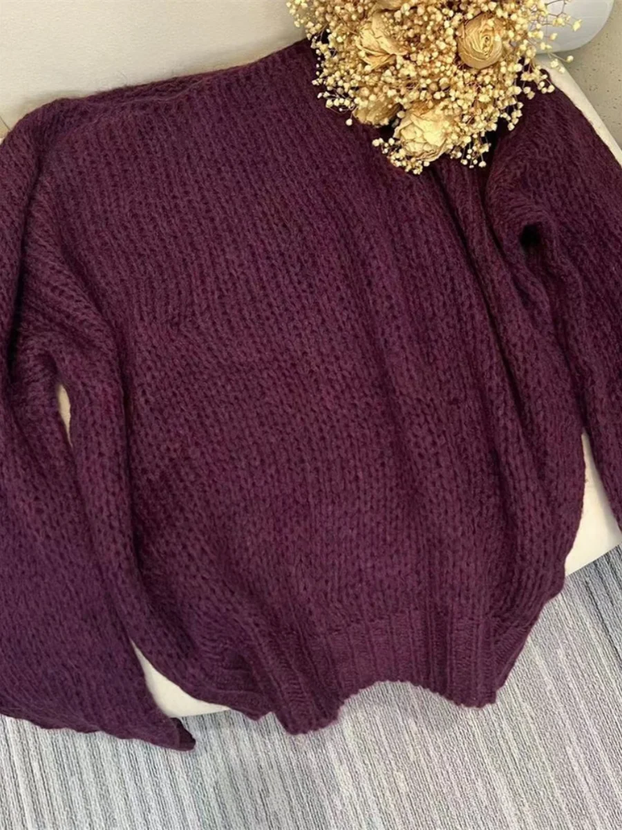 

Autumn Winter New Sle Knitted Sweater Women's Faionable Chic Top Coat Trendy Retro Milk Fufu Sweater Warmth Emitting Long...