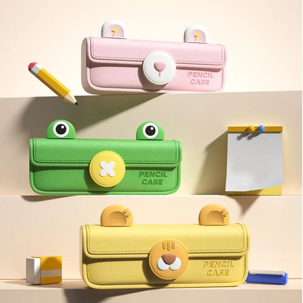 

Cute Pencil Case Large Capacity Organizer EVA Pencil Box Frog Tiger Bunny Shape Cartoon Makeup Brush Bag Students Office