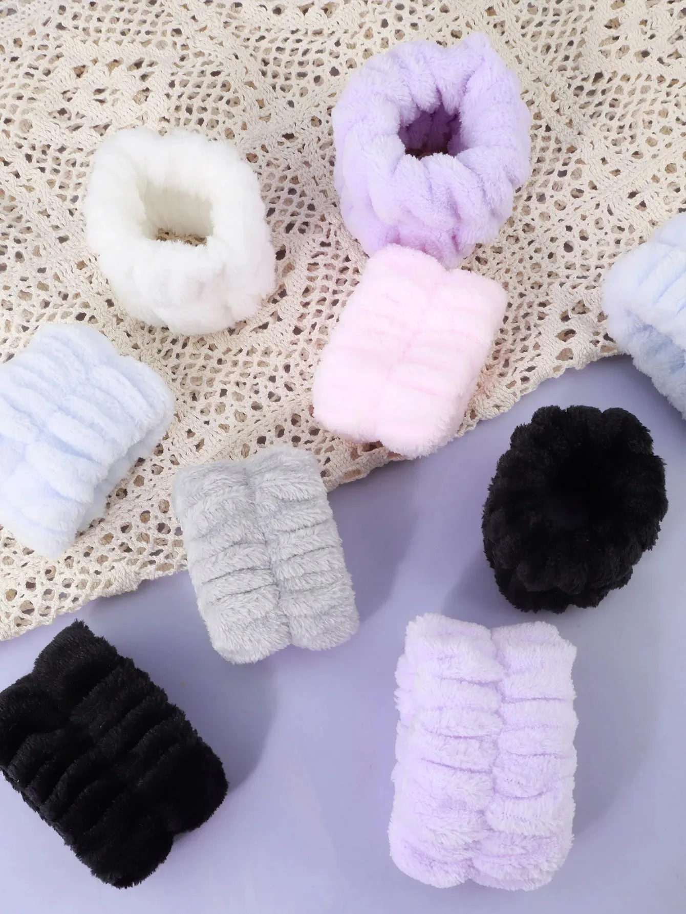 3 pezzi per lavare il viso per le donne fasce in spugna cinturino da polso trucco bolla morbida fascia per capelli accessori per capelli per ragazze copricapo
