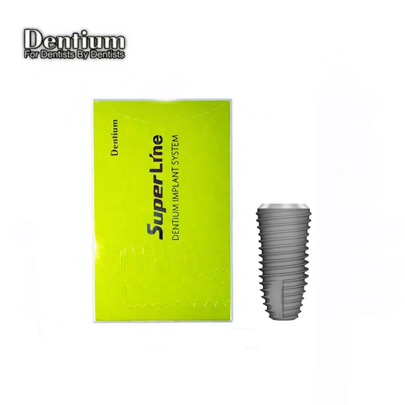 Dentium SuperLine II Bone Level Implant, Internal Hex Connection, SLA Surface Titanium Dental Restoration Implant