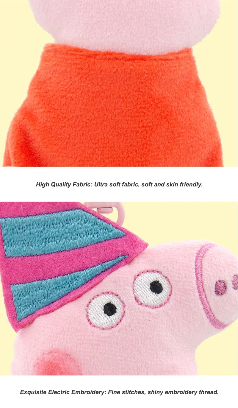 Neue Peppa Pig Original Plüsch Anhänger kinder Spielzeug Kawaii George Cartoon Anime Plüsch Schlüssel Kette Rucksack Anhänger Kinder Spielzeug Geschenke – Detail 12