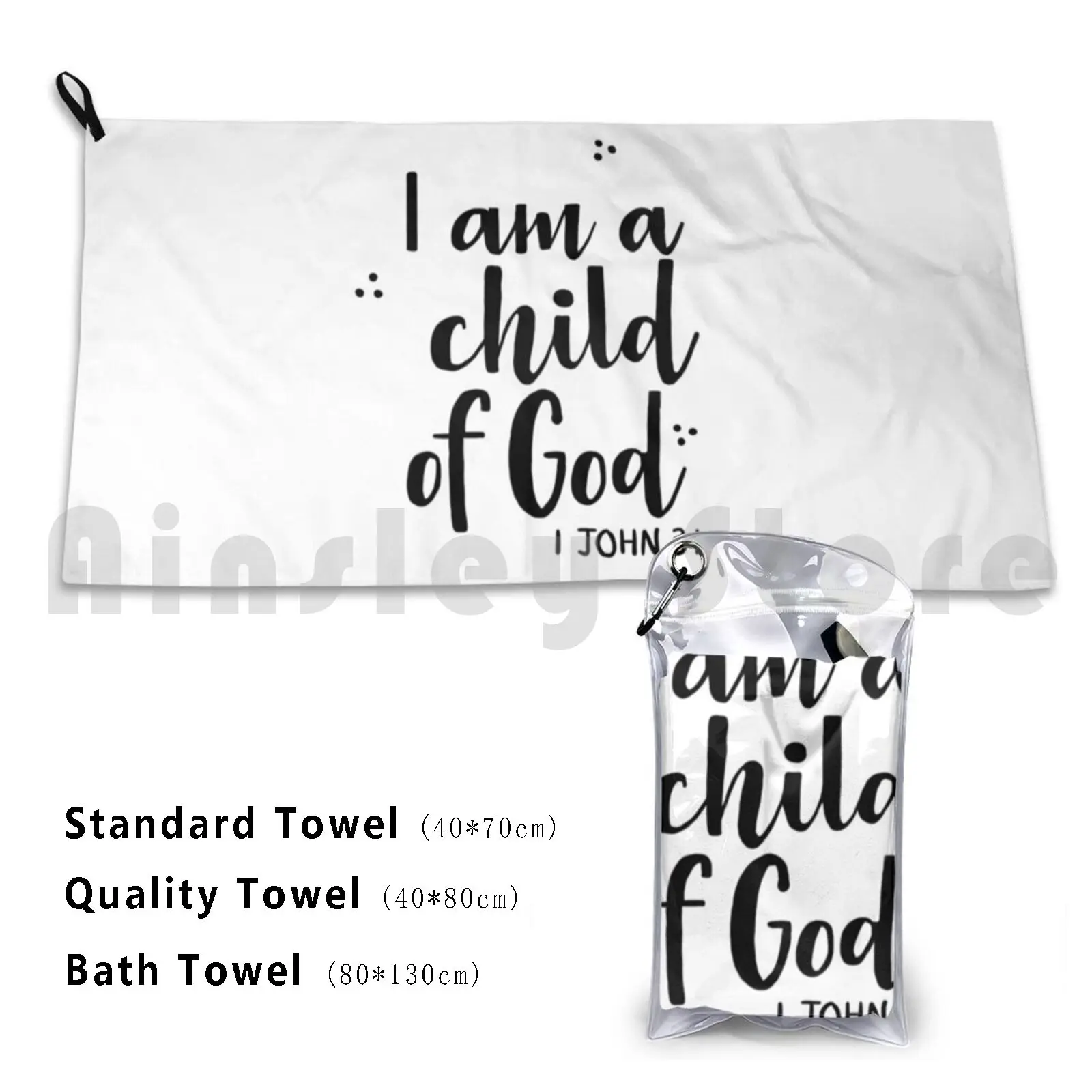 Bible Verse Beach Towel Quick Dry Quality Towel Bible God John Child