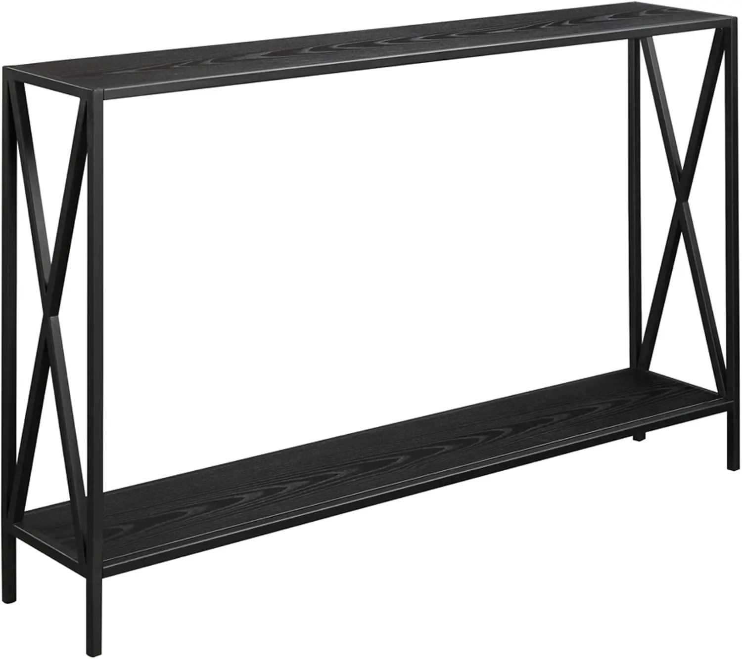 

Modern Sofa Table with Storage Shelf, Entryway Hall Table for Living Room, Black, 47.25 Inches