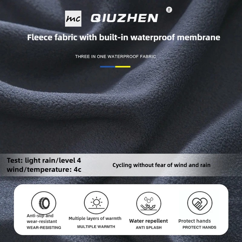 شتاء دافئ المخملية مبطن يندبروف المضادة للانزلاق شاشة تعمل باللمس الرياضة القيادة في الهواء الطلق ركوب الرجال والنساء يندبروف قفازات دافئة #4
