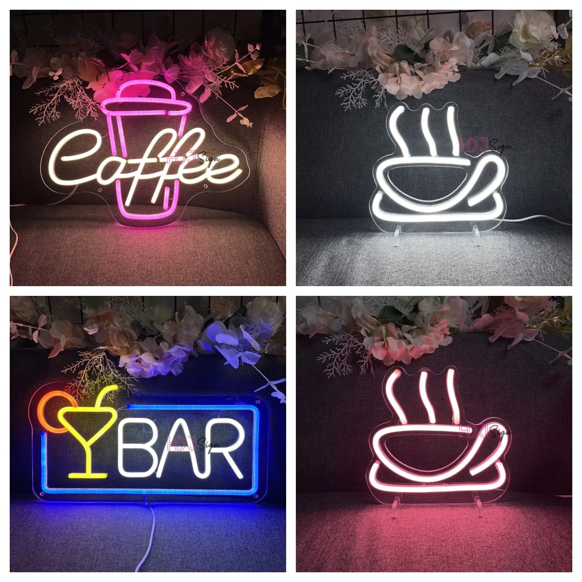 Kawa Neon Led Sign Wall Decor Bar Cafe Neonowe światła Sign Dekoracja Sypialnia do pokoju Kawiarnia Bar Restauracja Neonowe lampy