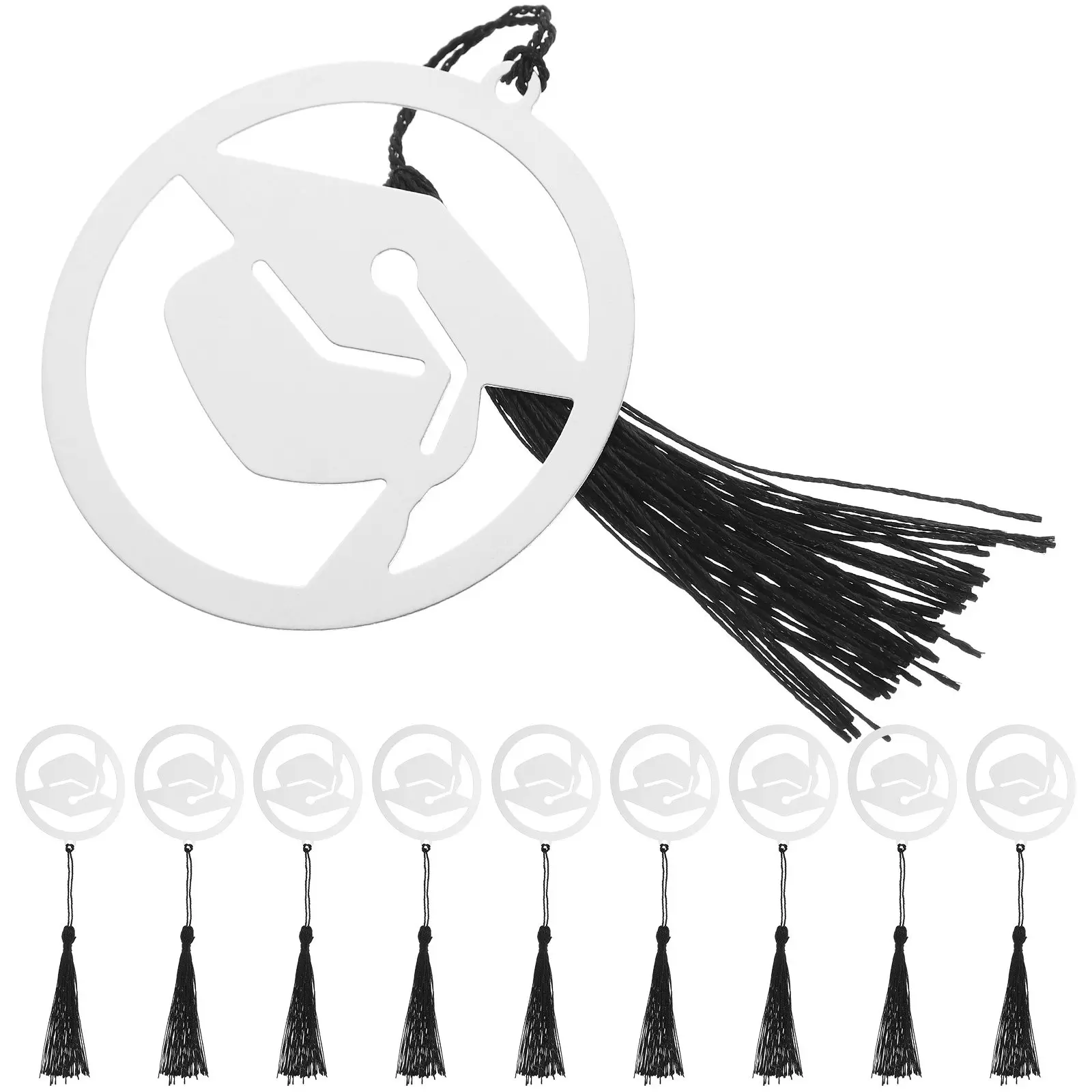 

Набор из 10 металлических закладок в форме докторской шапочки: компактные, тонкие, портативные – для дома, офиса, класса, выпускного, подарок на День учителя