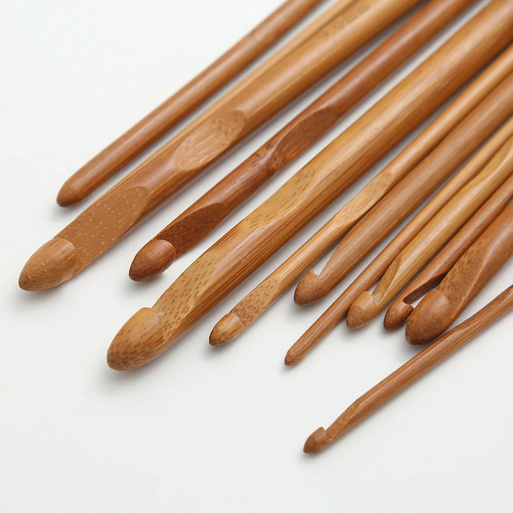 

Набор из 12 бамбуковых крючков для вязания своими руками, инструменты для рукоделия