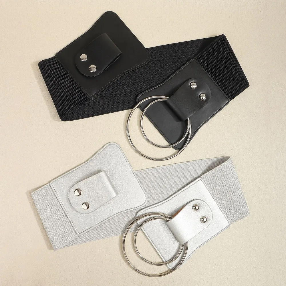 High Quality Luxury Women's Waist Cover Trendy Double Circular Elastic Waist Cover Versatile Coat Belt