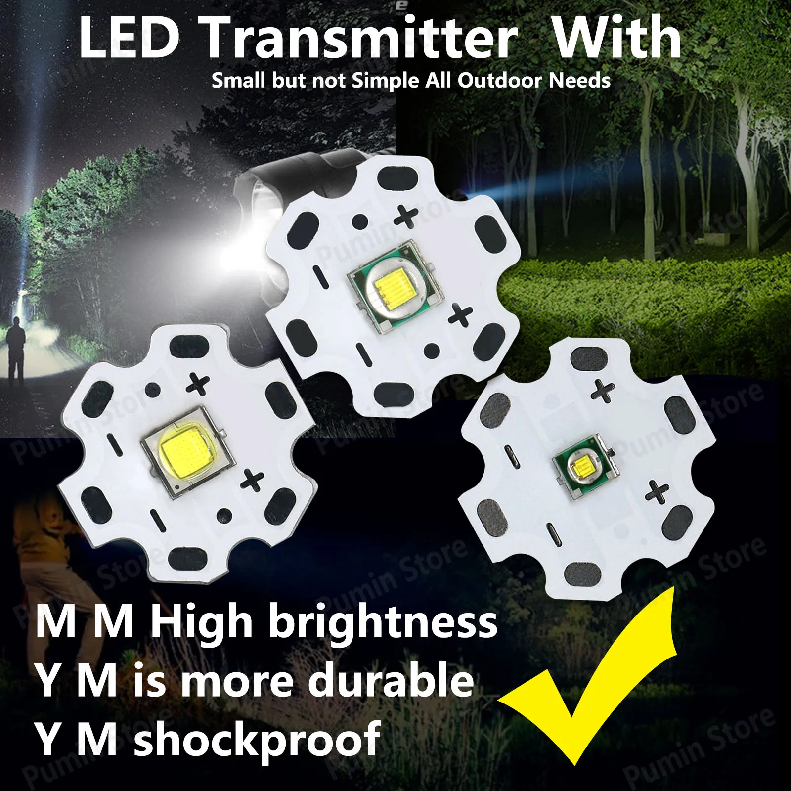 LED 파워 강력한 손전등 비즈, 하이 콜드 화이트 램프, DIY 손전등 헤드 라이트 야외 조명용, 5W, 10W, 1-3W, 3.5x3.5mm