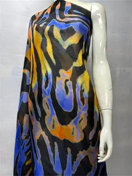 高品質雪紡布料,柔軟薄紗蕾絲印花真絲雪紡布料,適用於縫製洋裝、女裝等,3.5米 8 best sales 裁縫 - №8