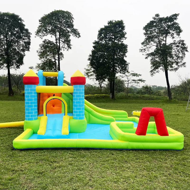

Jumping Castle Community Portable Inflatable Water Play Area Indoor Mini Trampoline Kids' Bouncer Outdoor Adventure Park Slide