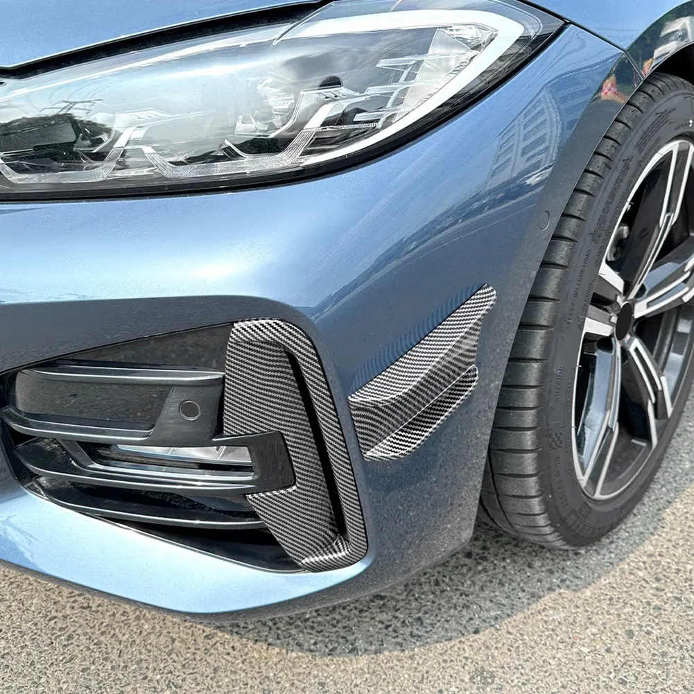 Car Front Bumper Splitter Spoiler Canards Fog Light Trim for 4 Series G22 G23 2020+ Carbon Fiber