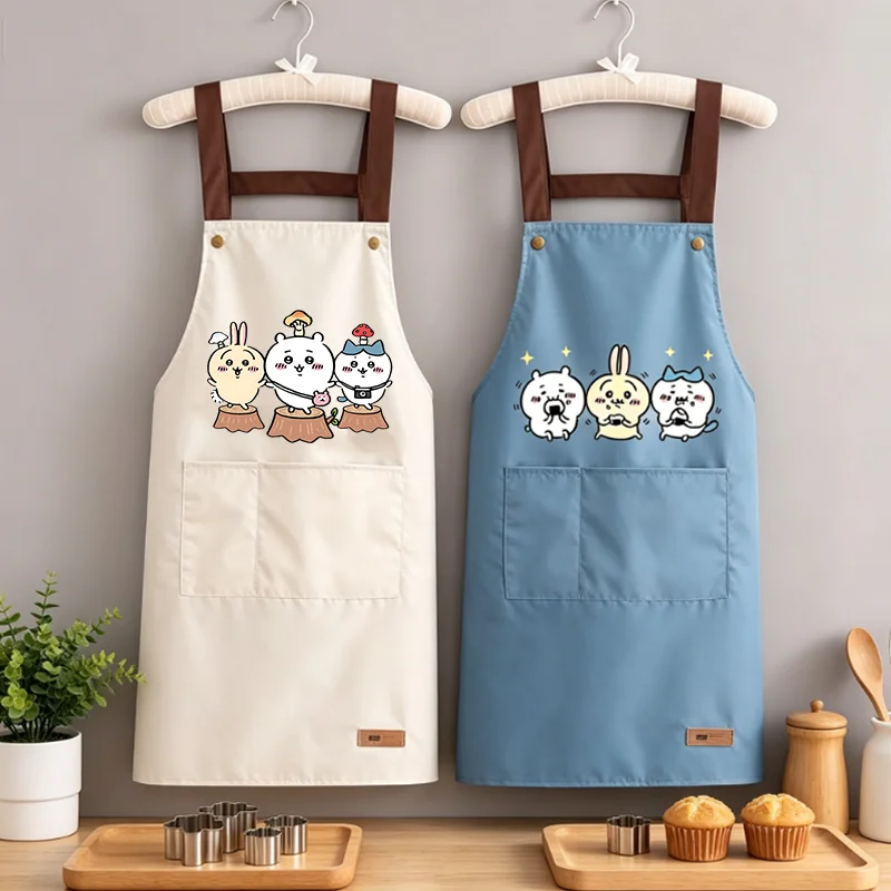 Tablier Chiikawas Kawaii Anime pour la maison, le café, la pâtisserie, le restaurant – Tabliers imperméables et résistants à l'huile sans manches pour femmes et hommes – Cadeau