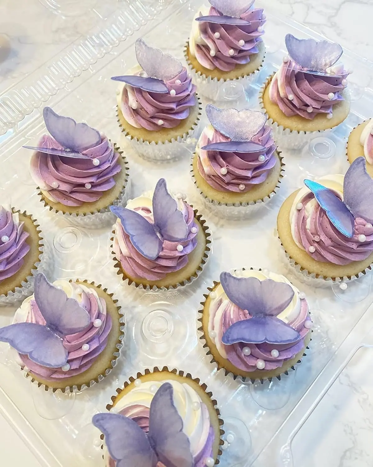 48/160 Stück rosa Schmetterlinge Cupcake Topper Papier Schmetterling Kuchen Topper für Geburtstag Braut Baby Dusche Mädchen Kuchen Dekorationen – Detail 10
