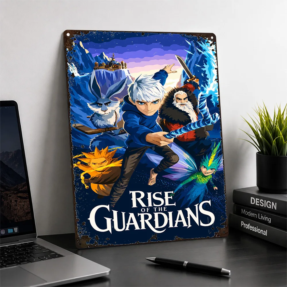 Rise Of The Guardians Cast Printed Poster Anime Wall Art For Entertainment Room Personalized Aluminum Metal Sign Cinema Fan Gift