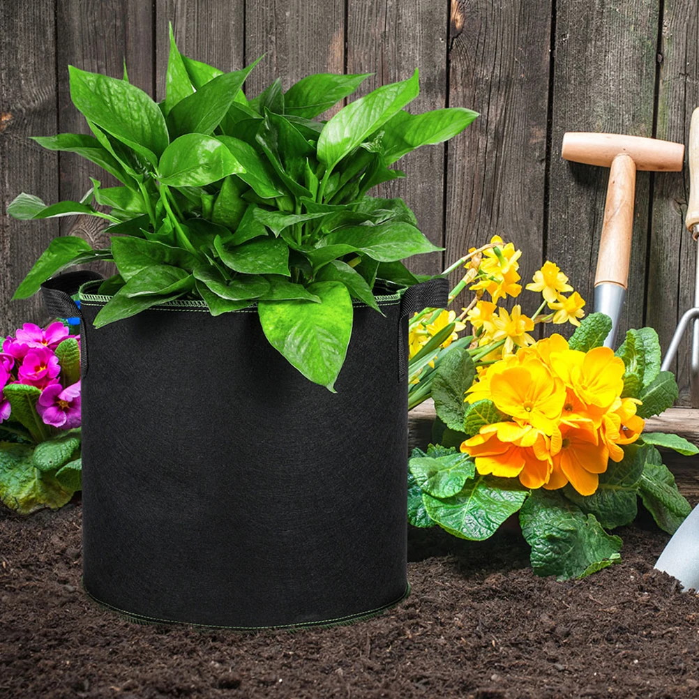 

6 Pcs Planting Bucket Nursery Bags Non woven Fabric Container Felt Planter Vegetables 4 Gallon 16L 28x26 H Growing Flowers