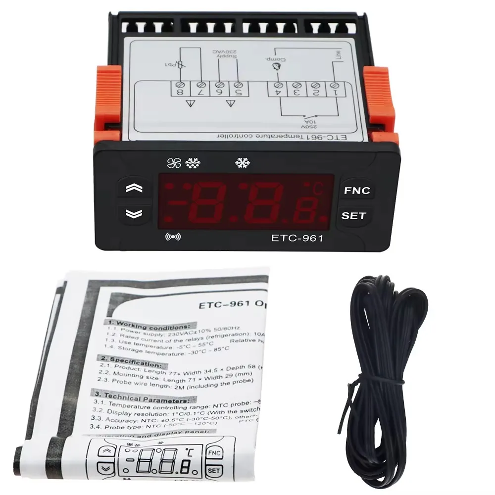 Imagem -06 - Termorregulador Controlador de Temperatura Umidade Controle Aquecimento Geladeira Descongelamento Alarme Termostato Peças 220v