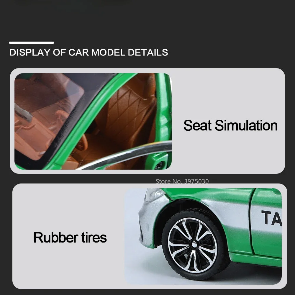 1:24 スケール E300L タクシー高シミュレーション車モデルおもちゃダイキャストメタル合金車両サウンドライトプルバックコレクション子供のおもちゃギフト