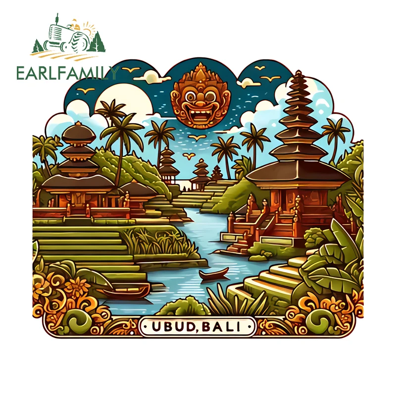 Car Accessories Bali - EARLFAMILY Bali Scenery Stickers Personality Refrigerator