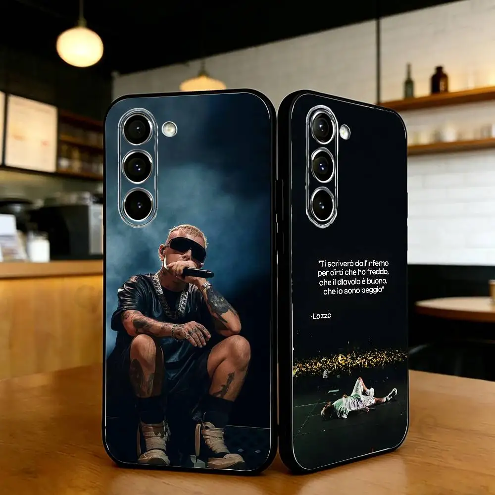 

L-Lazza Rapper Phone Case For Samsung S20,21,22,23,24,25,26 Ultra,Plus,Lite,FE,Black Soft Case