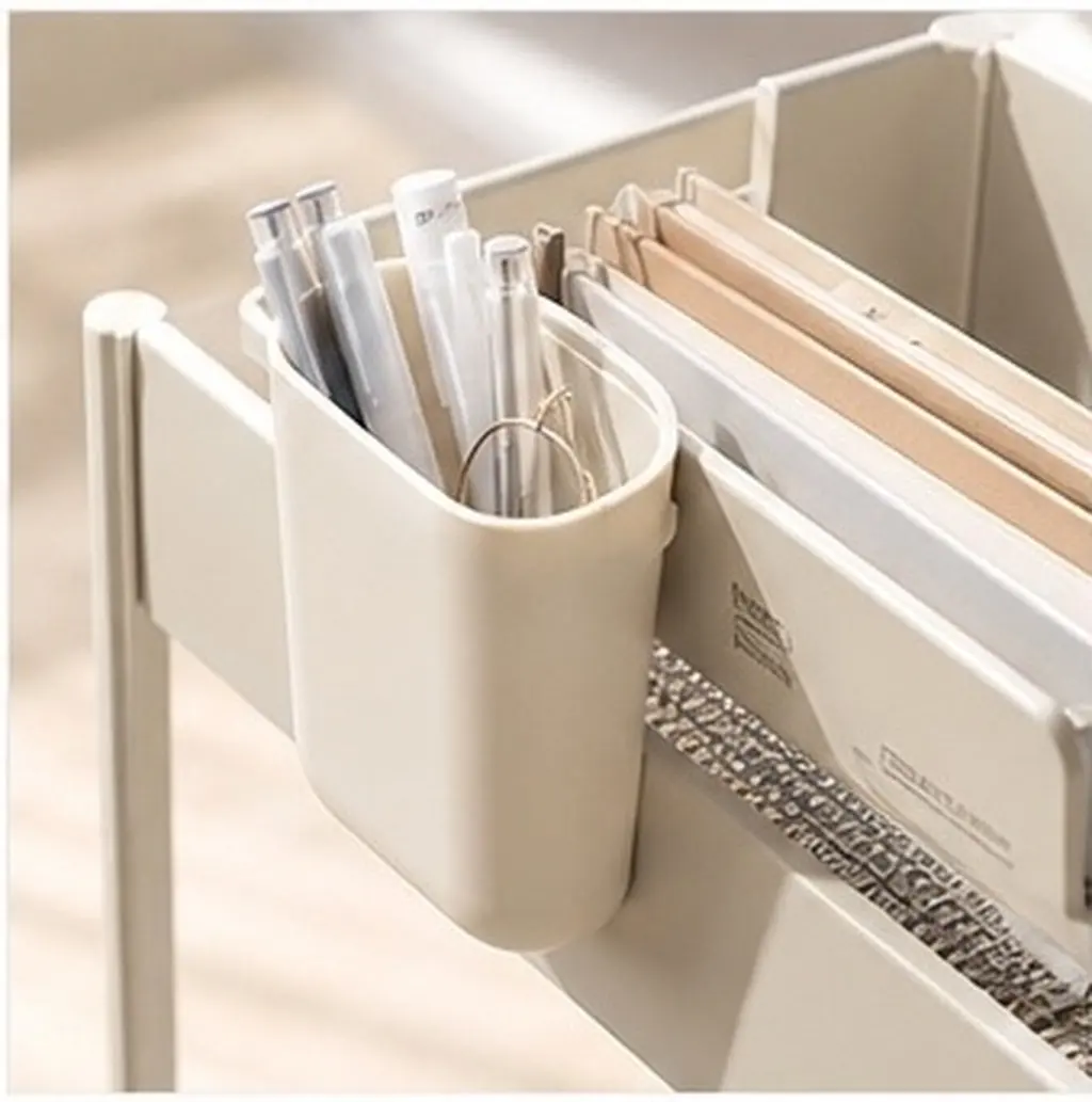 8Pcs Hanging Storage Basket Organizer Desktop Bucket Pen Cup Office Rolling Cart Space Saving Cups Drawer