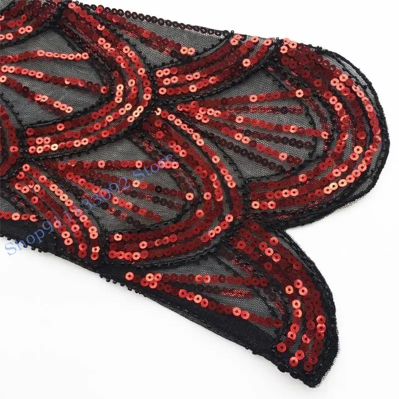 

H9ED Sequins Shawl Cocktail Party Evening Dress for Girls Beadwork Accessories