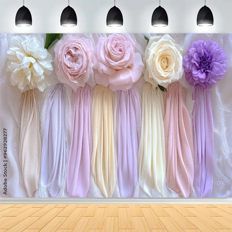 Flower Wall Valentine's Day Rose Photography Backdrops Props Wedding Ceremony Kids Birthday Party Photo Studio Background CV-01