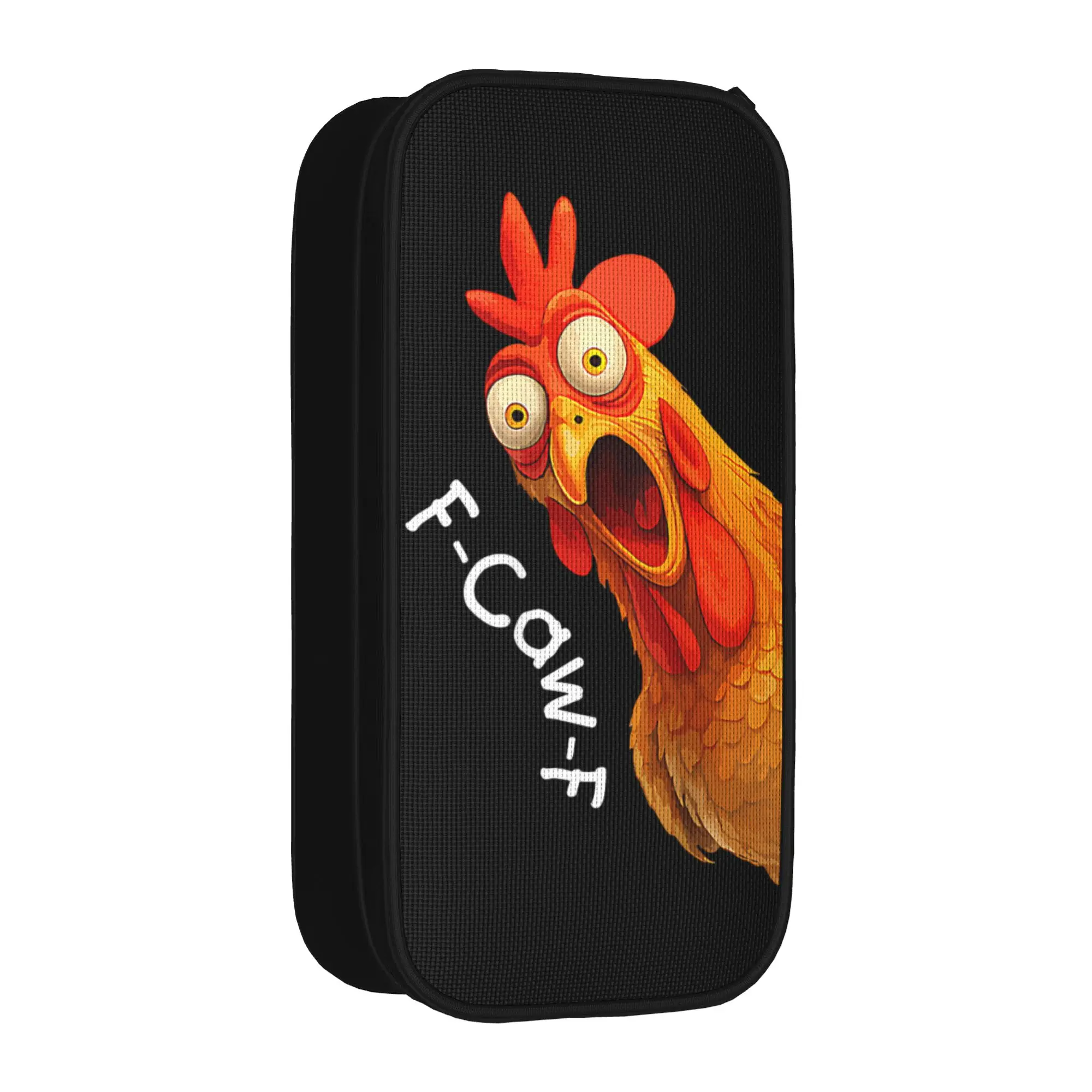 Classic Funny F-Caw-F Chicken Meme Pencil Case Dark Humor Pencil Box Pen for Girl Boy Big Capacity Bags Office Gifts Stationery